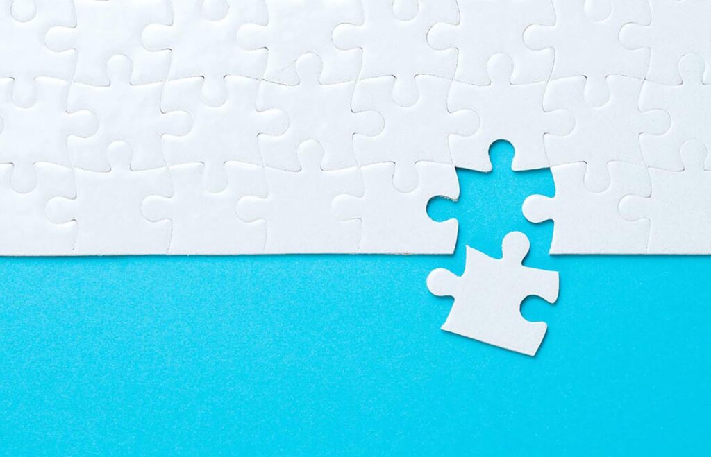 Blue background made from jigsaw puzzle