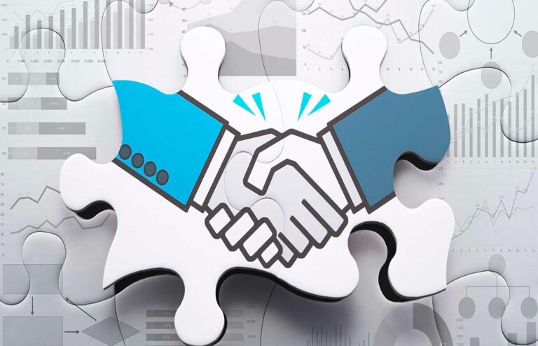 Agreement, consensus building and strategic partnership concept.